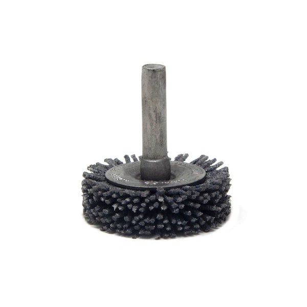Brush Research Manufacturing BMC14AY80SC 1.5" Mandrel Mounted Wheel, 80 Grit Silicon Carbide, .250" Shank Dia., .250" Trim - BMC14AY80SC