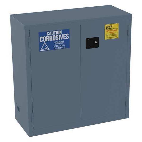 Jamco Corrosives Safety Cabinet, 30 gal, 1 Shelves, Steel, 43 in W x 44 in H x 18 in D, Blue - CL30BP