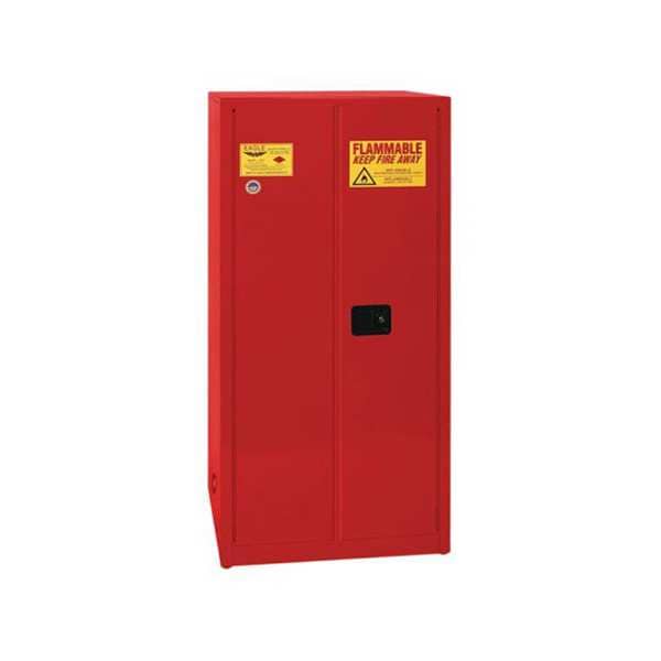 Eagle Flammables Safety Cabinet, 60 gal, 2 Shelves, Steel, 34 in W x 65 in H x 34 in D, Red - 1962XRED