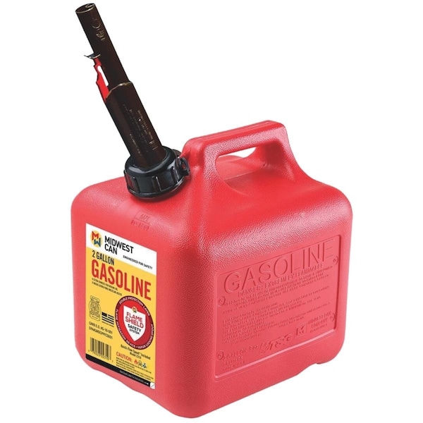 Midwest Can 2 gal Red High Density Polyethylene Gas Can - MI571451
