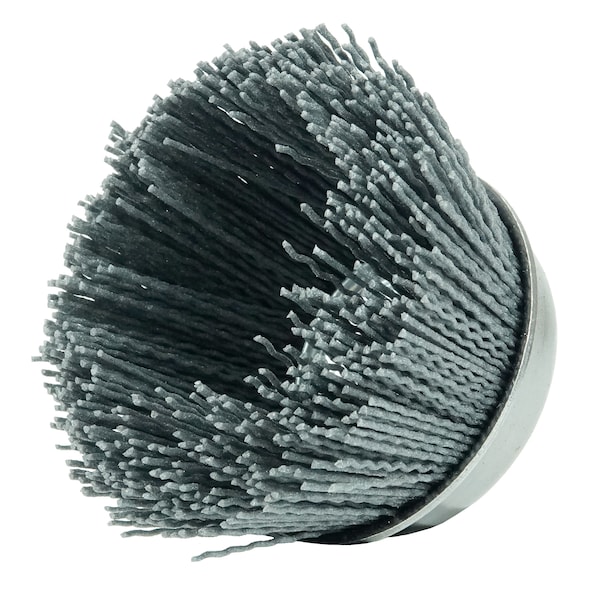 Weiler 3-1/2" Nylox Cup Brush .035/180SC Crimped Fill 5/8"-11 UNC Nut - 14413