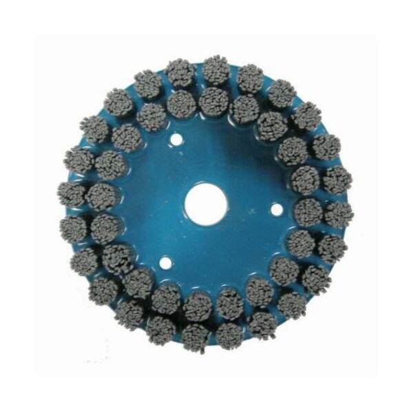 Nylox Disc Brush, Crimped Composite Back Rectangle Straight, 6 in Brush Dia, 7/8 in Center Hole, Silicon C - 85860