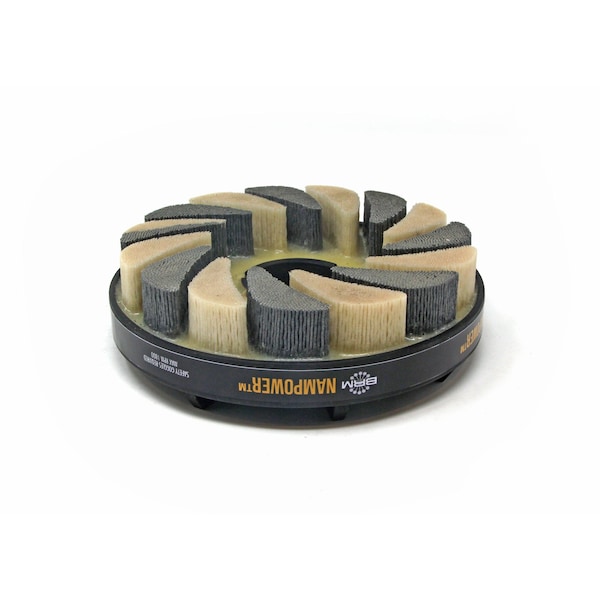 Nampower Brush NAMPOWER ADT15018120 Abrasive Disc Brush, Turbine Style, 150mm Diameter, 18mm Trim, 120 Grit - ADT15018120