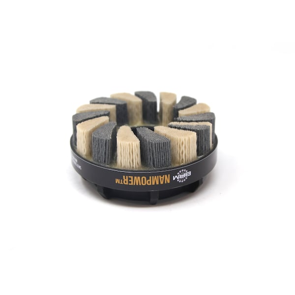 Nampower Brush NAMPOWER ADT10018180 Abrasive Disc Brush, Turbine Style, 100mm Diameter, 18mm Trim, 180 Grit - ADT10018180