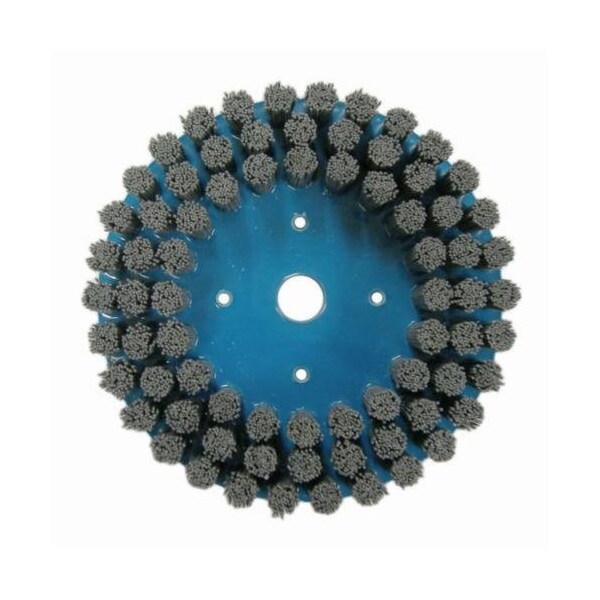 Nylox Disc Brush, Crimped Composite Back Round Straight, 12 in Brush Dia, 7/8 in Center Hole, 0.035 in Fil - 85946