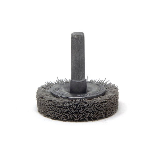 Brush Research Manufacturing BMC16AY500SC 1.75" Mandrel Mounted Wheel, 500 Grit Silicon Carbide, .250" Shank Dia., .375" Trim - BMC16AY500SC