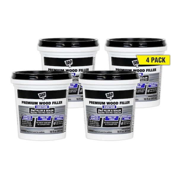 Dap Filler, Pail, White, Premium Wood Filler - 7079800550