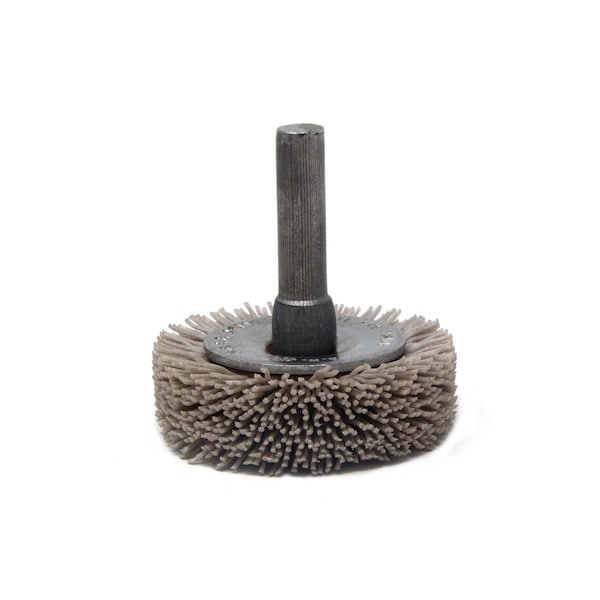 Brush Research Manufacturing BMC13AY320AO 1.375" Mandrel Mounted Wheel, 320 Grit Aluminum Oxide, .250" Shank Dia., .187" Trim - BMC13AY320AO