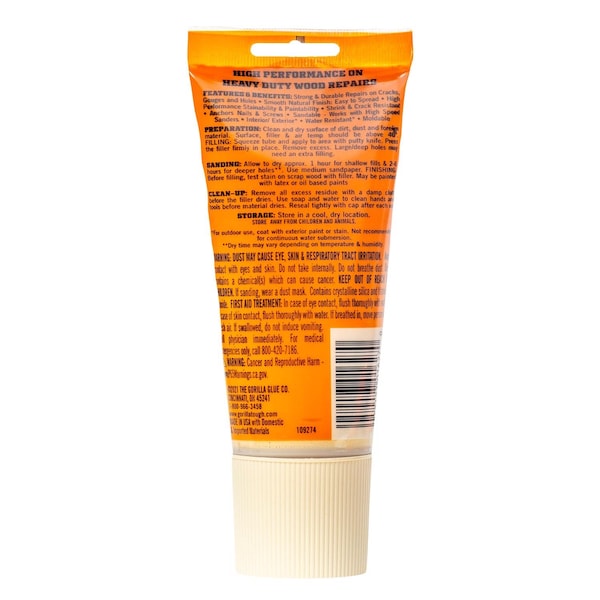 Gorilla Glue Gorilla Natural Wood Filler 6 oz - 107072