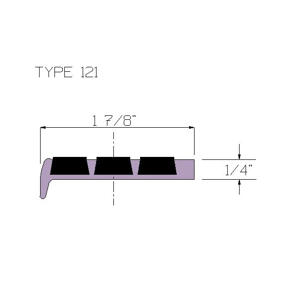 Supergrit 1 7/8" Stair Nosing 3'6" Black-Drilled - 121-BLA36