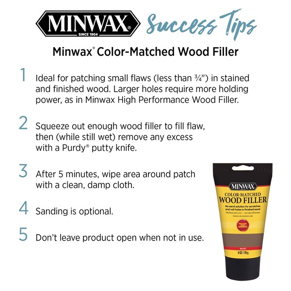 Minwax Minwax Color-Matched Walnut Wood Filler 6 oz - 448530000