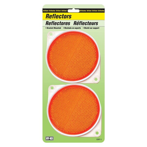 Hy-Ko 3.25In Carded Amber Reflector, 12PK - A10621