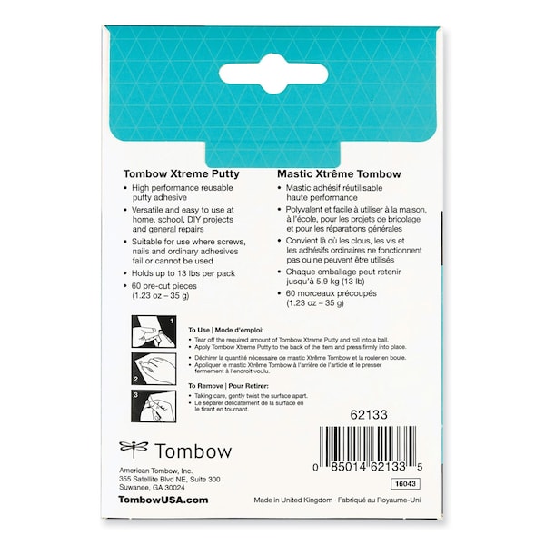 Tombow Xtreme Putty, Removable and Reusable, 1.23 oz, 60PK - 62133
