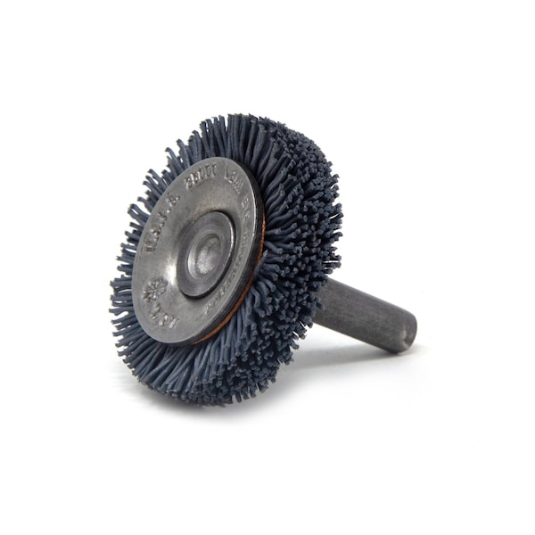 Brush Research Manufacturing BMF14AY320SC 1.5" Mandrel Mounted Wheel, 320 Grit Silicon Carbide, .250" Shank Dia., .250" Trim - BMF14AY320SC