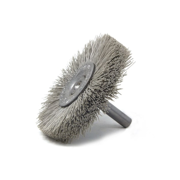 Brush Research Manufacturing BMC20AY600AO 2" Mandrel Mounted Wheel, 600 Grit Aluminum Oxide, .250" Shank Dia., .500" Trim - BMC20AY600AO