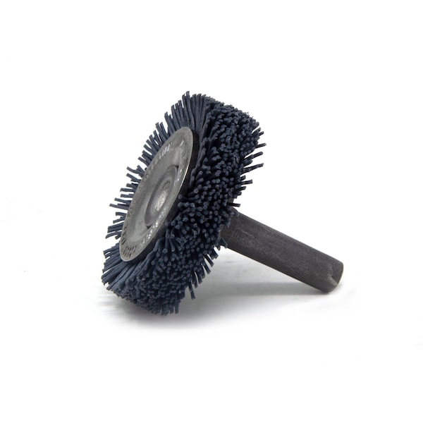 Brush Research Manufacturing BMC13AY320SC 1.375" Mandrel Mounted Wheel, 320Grit Silicon Carbide, .250" Shank Dia., .187" Trim - BMC13AY320SC