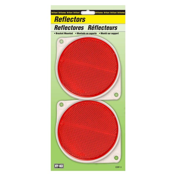 Hy-Ko 3.25In Carded Red Reflector, 12PK - A00203