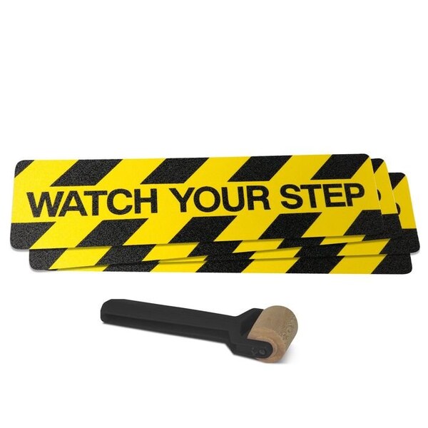 Slipdoctors SlipDoctors - WATCH YOUR STEP Stair Tread 6x24, 5PK - S-AD-STAIR5WAT