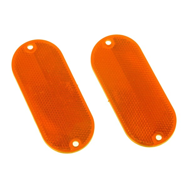 Hy-Ko 4.375In Carded Oval Amber Reflector, 12PK - A02023
