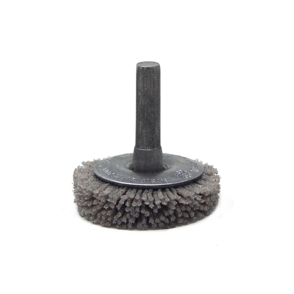 Brush Research Manufacturing BMF14AY80AO 1.5" Mandrel Mounted Wheel, 80 Grit Aluminum Oxide, .250" Shank Dia., .250" Trim - BMF14AY80AO