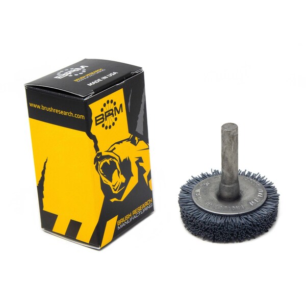 Brush Research Manufacturing BMF14AY500SC 1.5" Mandrel Mounted Wheel, 500 Grit Silicon Carbide, .250" Shank Dia., .250" Trim - BMF14AY500SC