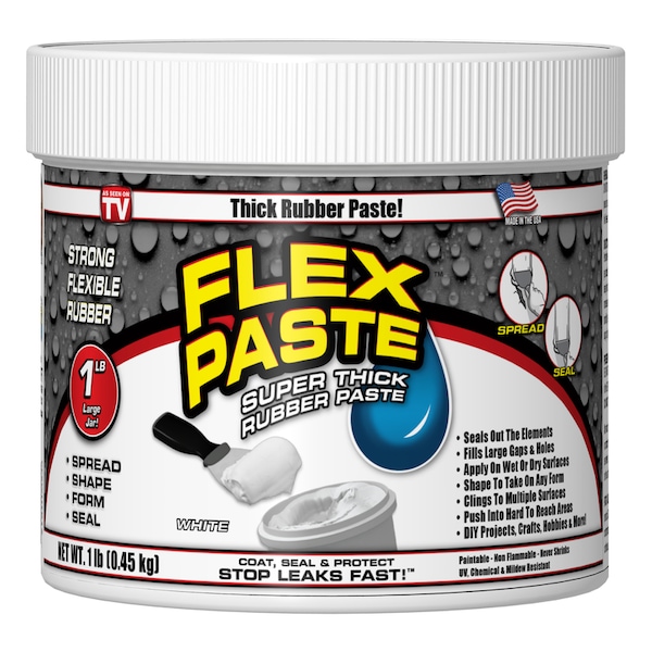 Flex Pasteö Flex Seal Family of Products Flex Paste White Rubberized Paste 1 lb - PFSWHTR16