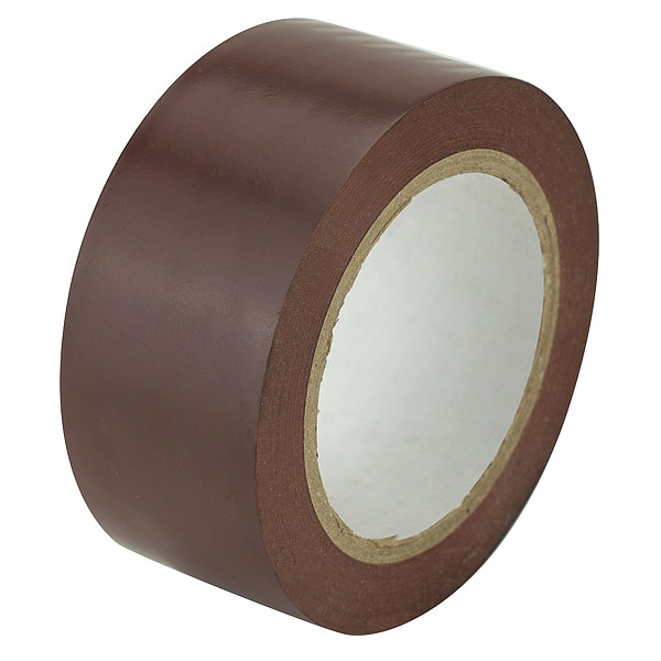 Zoro Select Aisle Marking Tape Vinyl Plastic Brown, 2" W x 36 yd. L, 5 mil Thick - VM102BR
