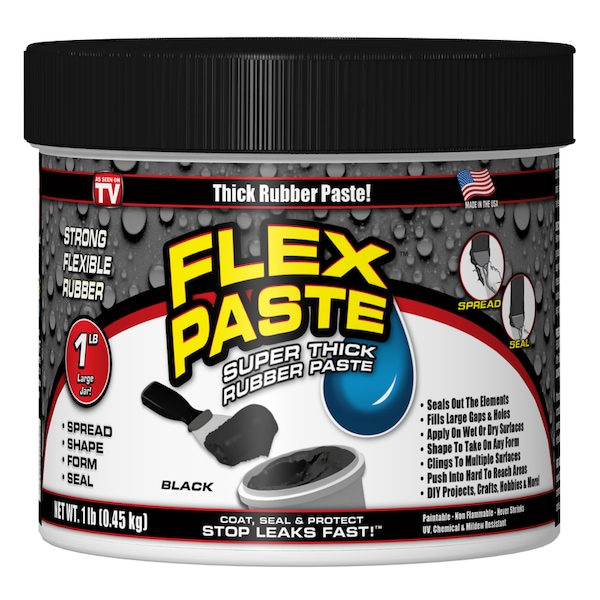 Flex Pasteö Flex Seal Family of Products Flex Paste Black Rubberized Paste 1 lb - PFSBLKR16