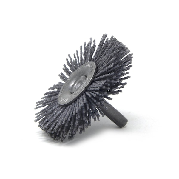 Brush Research Manufacturing BMC30AY80SC 3" Mandrel Mounted Wheel, 80 Grit Silicon Carbide, .250" Shank Dia., .812" Trim - BMC30AY80SC