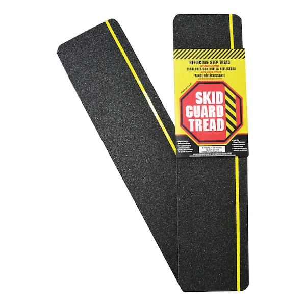 Skid Guard Skid Guard 6 in. W X 24 in. L Black/Yellow Stair Tread - 67304