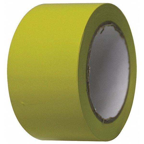 Condor Floor Marking Tape Vinyl Yellow, 2" W x 108 ft. L, 5 mil Thick - 6FXW0