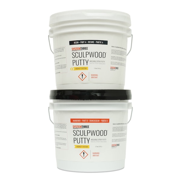 System Three Resins SculpWood Putty Epoxy Filler, 2 Gallon Kit - 1600K50
