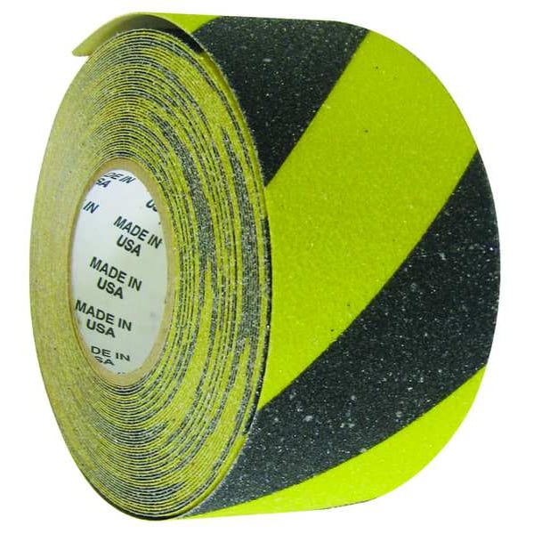 Wooster Products Anti-Slip Tape glass 46 Grit Size, Black/Yellow, 3" W x 60 ft. L, 36 mil Thick - MYBS0360R