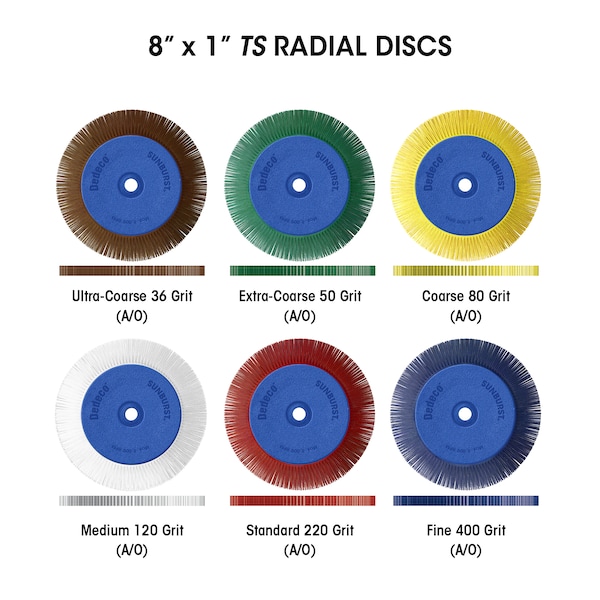 Dedeco SUNBURST 8'' X 1'' TS RED 220 GRIT (A/O) 1/UNIT - 1910