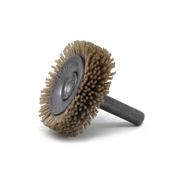 Brush Research Manufacturing BMC12AY120AO 1.25" Mandrel Mounted Wheel, 120 Grit Aluminum Oxide, .250" Shank Dia., .125" Trim - BMC12AY120AO