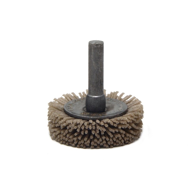 Brush Research Manufacturing BMC12AY120AO 1.25" Mandrel Mounted Wheel, 120 Grit Aluminum Oxide, .250" Shank Dia., .125" Trim - BMC12AY120AO