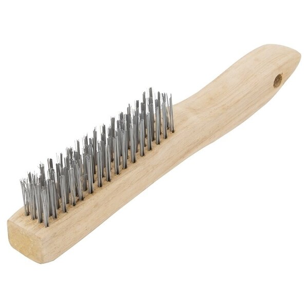 Prosource Wire Brush, Zinc Bristle, 3/4 in W Brush, 10-1/4 in OAL - TGE-SWB416