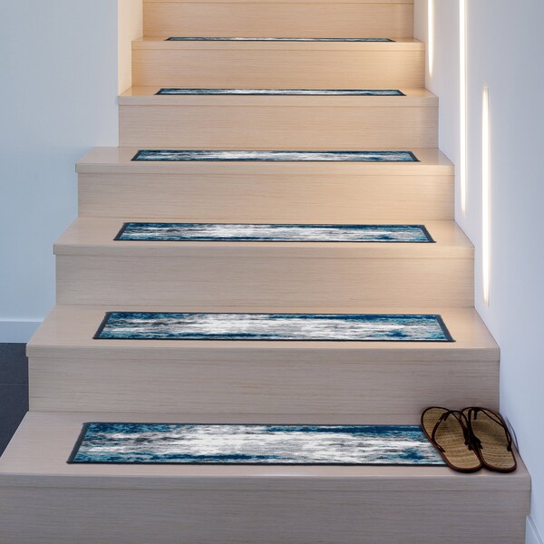 World Rug Gallery Nylon 8.6" x 26" Grit Size, Blue, 26 in W x 8.6 in L, 0.2 in Thick - 1521BLUE4PK