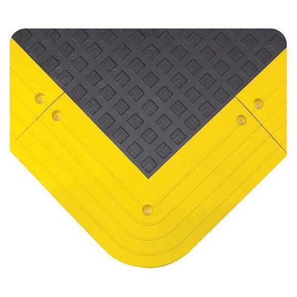 Wearwell Ergo Deck GP Kit, Charcoal/Yellow, 42" x 84" PVC Charcoal with Yellow Borders, 42" W x 84" L - 566.78X42X84CHYL