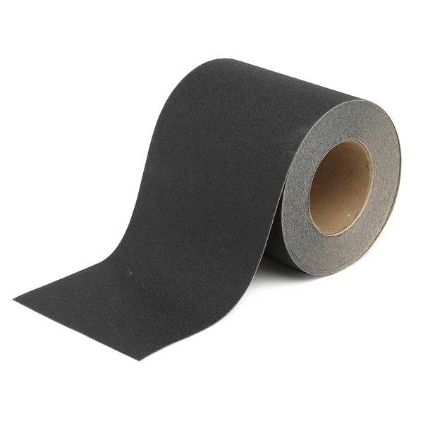 Brady Anti Slip Floor Tape Film: Polyester, Adhesive: Acrylic Proprietary Grit Size, Black, 6" W x - 78193