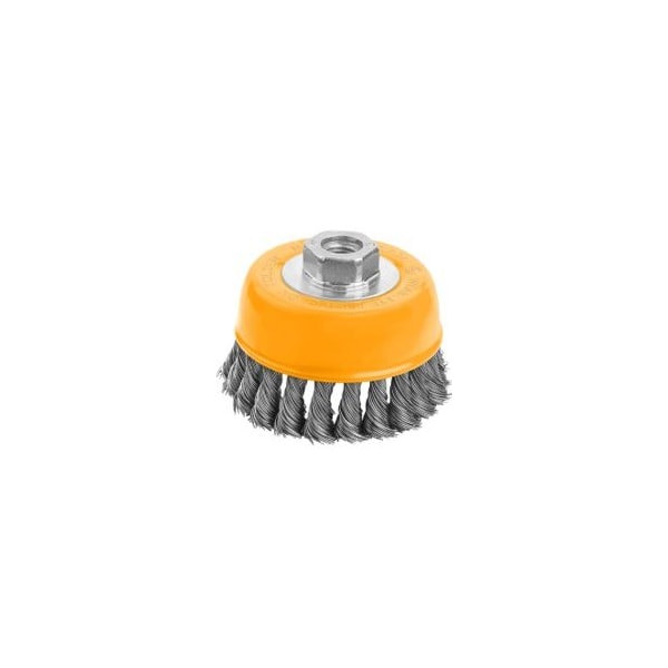 Tolsen 5 Cup Twist Wire Brush W/Nut, Paint and Varnish from Metal Surfaces, Wire Dia: 0.2 - 77617