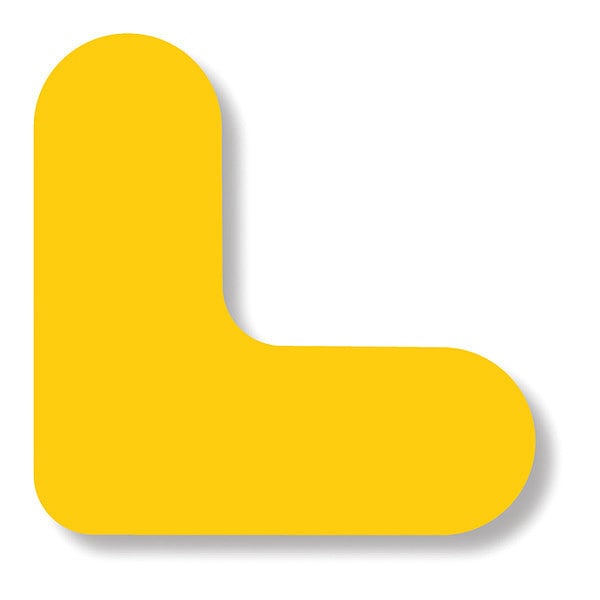 Mighty Line Mini Corner Line Floor Marking Tape PVC Yellow, 3/4" W x 2" L - MCORNERY