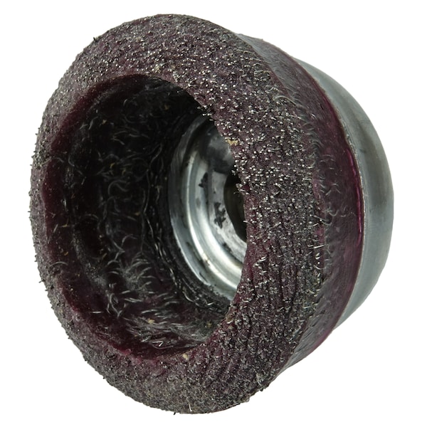 Weiler 3-1/2" Encapsulated Crimped Wire Cup Brush .014" Steel 5/8"-11 UNC Nut - 35406