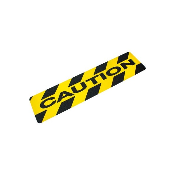 Heskins Llc Heskins "Caution" Anti Slip Stair Tread, Black/Yellow, 6" x 24" - 3413015000610CUA