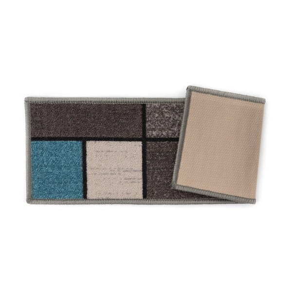 World Rug Gallery Nylon; Back Material : Rubber 8.6" x 26" Grit Size, Blue, 26 W x 8.6 L, 0.2 in Thick - 1523BLUE4PK
