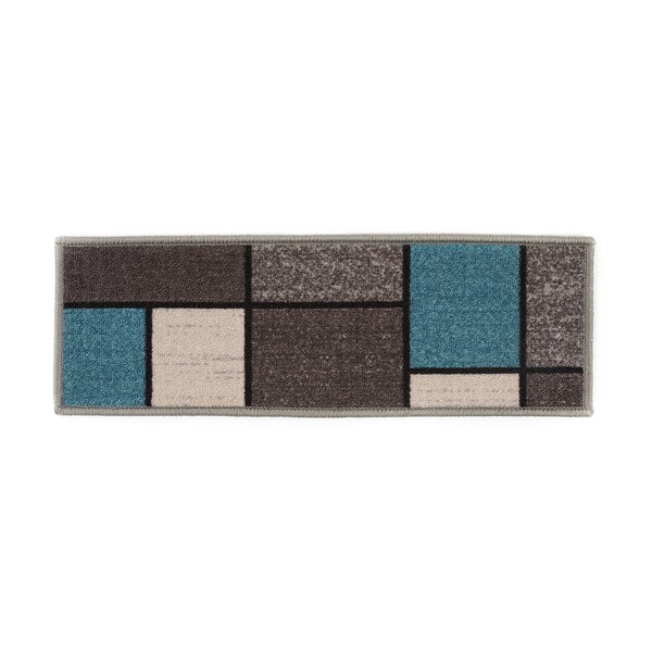 World Rug Gallery Nylon; Back Material : Rubber 8.6" x 26" Grit Size, Blue, 26 W x 8.6 L, 0.2 in Thick - 1523BLUE4PK