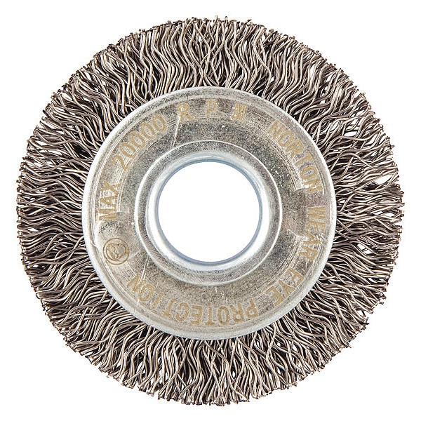 Norton Abrasives Wire Wheel Brush, Crimped, Carbon Steel - 66252839023