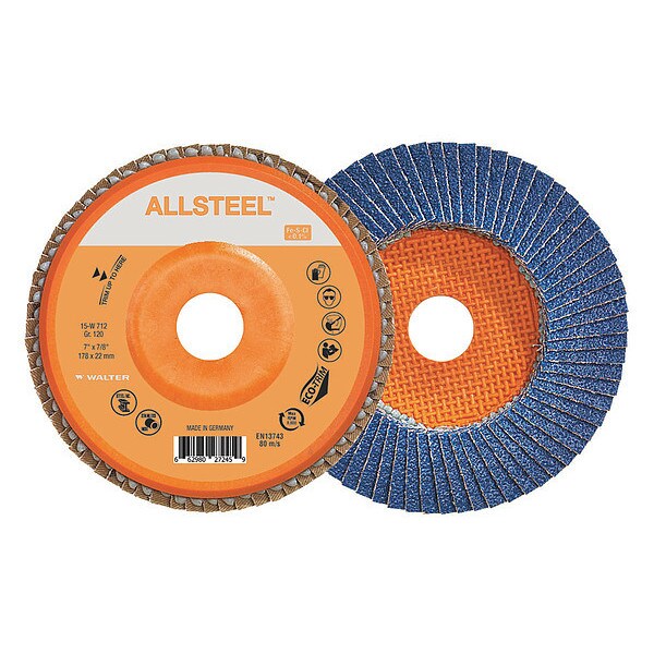 Walter Surface Technologies Allsteel Wire Brush Stringer Bead Wheel 6-7/8" - Steel - 13W761