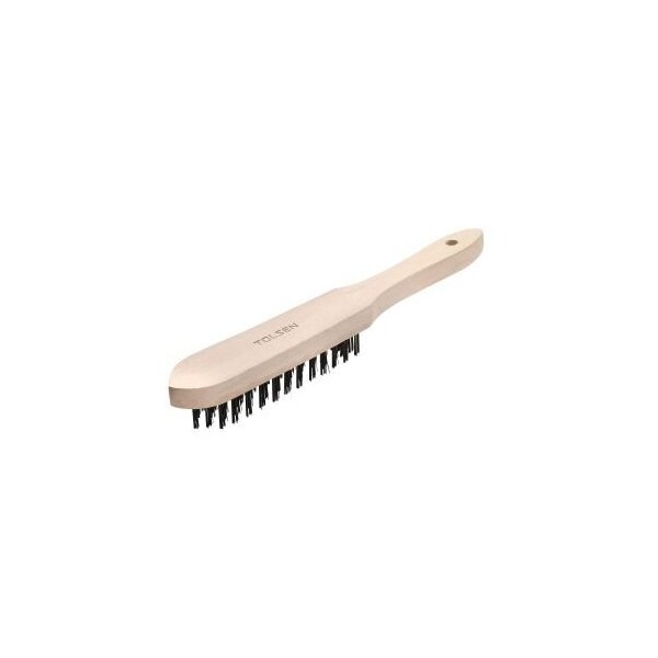 Tolsen Wire Brush 16 3 Lines 3 Lines, Wooden Handle, Straight Black Wire - 32061