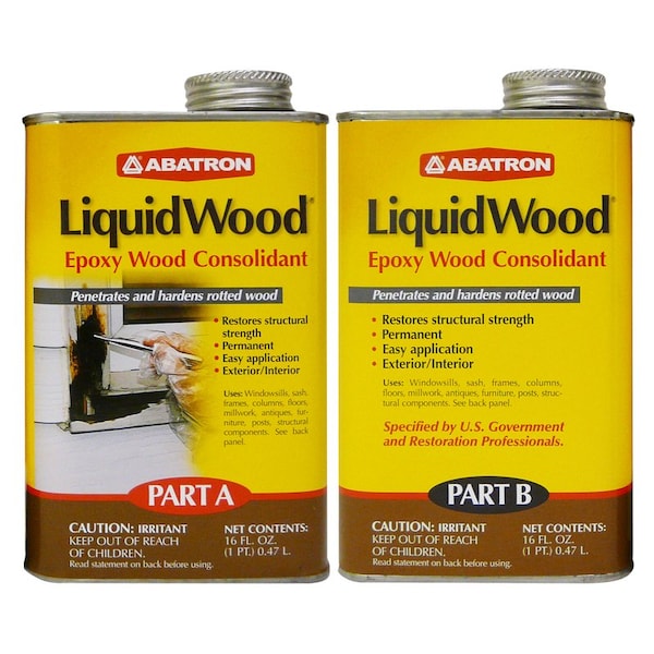 Abatron Abatron LiquidWood Transparent Clear Epoxy Wood Consolidant Kit 2 pt - LW2PKR